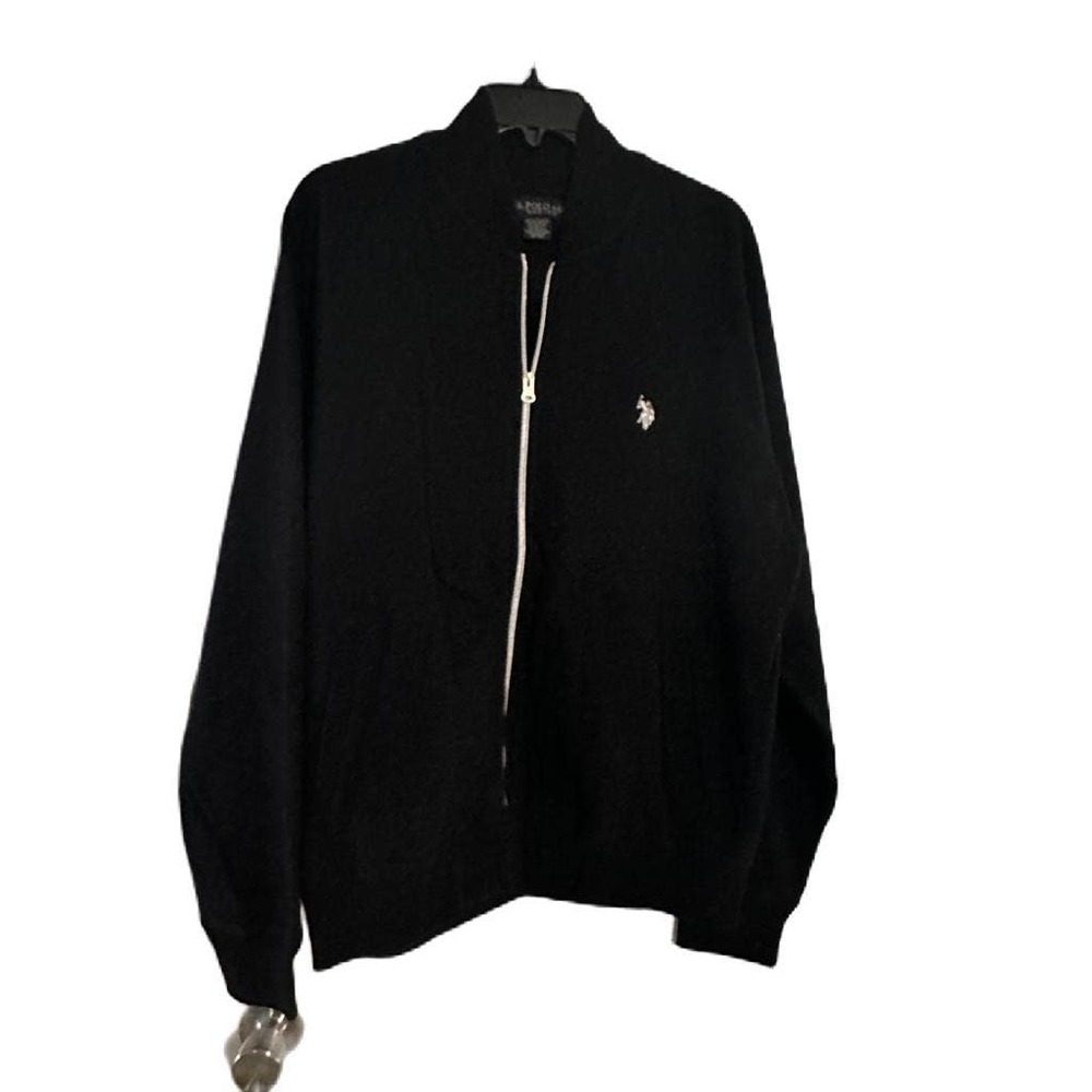 U.S.POLO ASSN Black Men zipper Hoodie  Size M